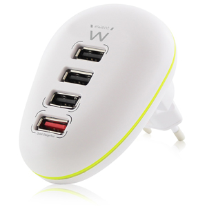 foto Cargadores USB de cuatro y diez puertos 